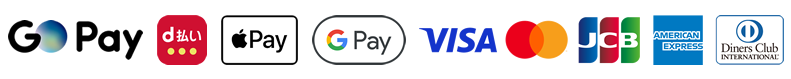 GO Pay:Apple Pay,Google Pay,d払い,VISA,Mastercard,JCB,American Express,Diners Club,中国銀聯
